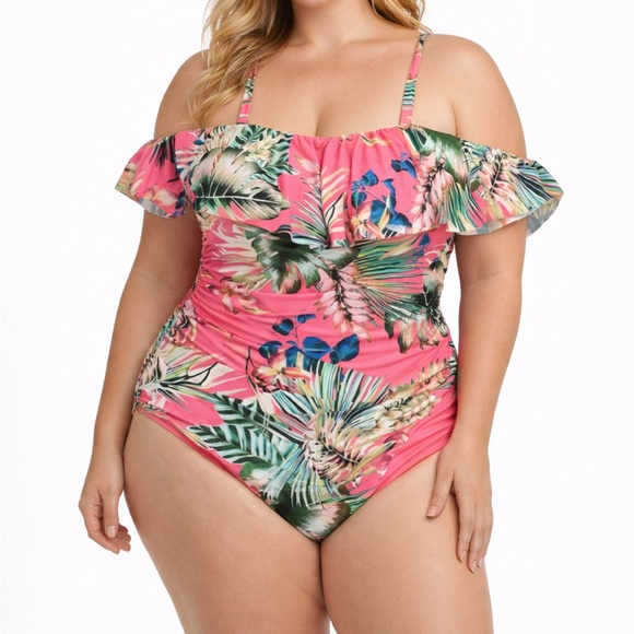 La Blanca Other - La Blanca Floral One-Piece Swimsuit Women’s 20W Pink Coral NWT